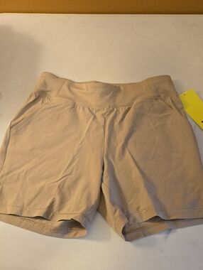 all in motion Tan Pull-On Active Shorts with Pockets